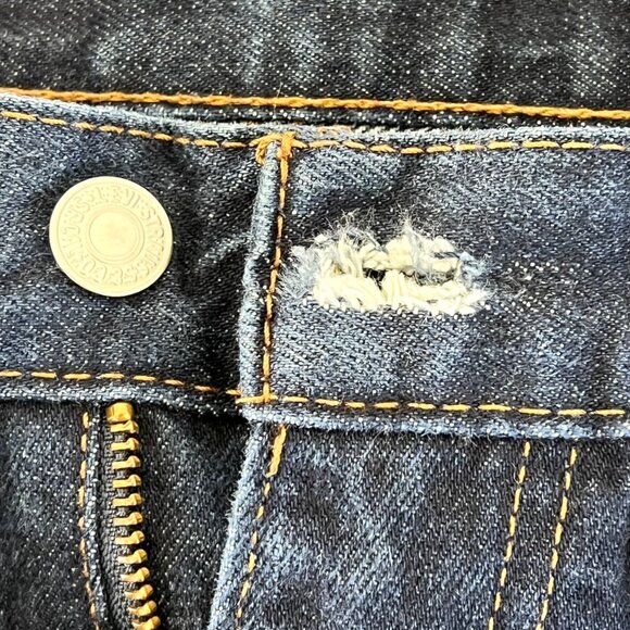 Levis 505 Mens Straight Leg Jeans W38 L30 Dark Blue Denim VGUC *See Description - Picture 6 of 16